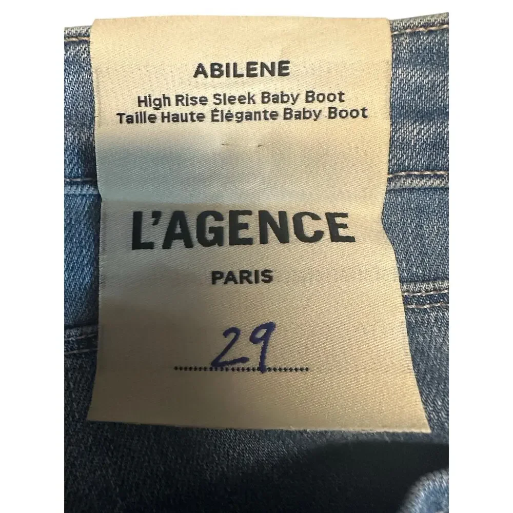 L'AGENCE Abilene High Rise Sleek Baby Boot jeans Size 29 - Picture 7 of 7